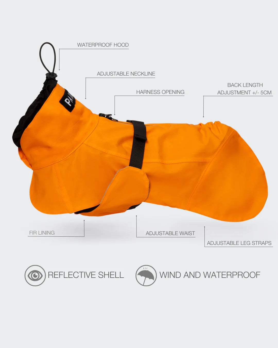 Recovery Raincoat Orange for Dogs